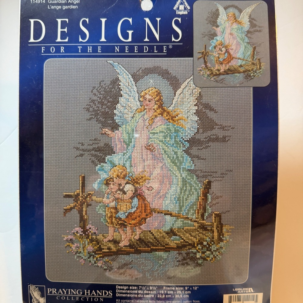 Designs For‎ The Needle Cross Stitch Kit Guardian Angel 114914 Praying Hands New